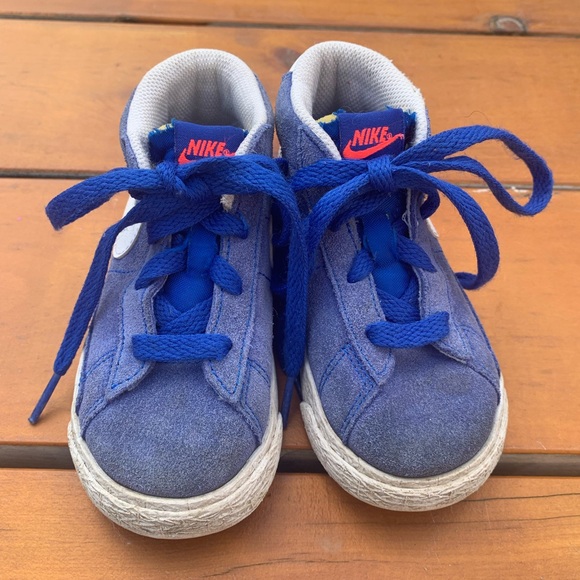 Toddler Blue Suede Nike Mid Blazer 77 Sz 8 - Picture 2 of 6